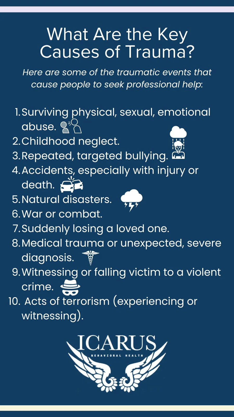 What are the key cause of trauma - Icarus Behavioral Health