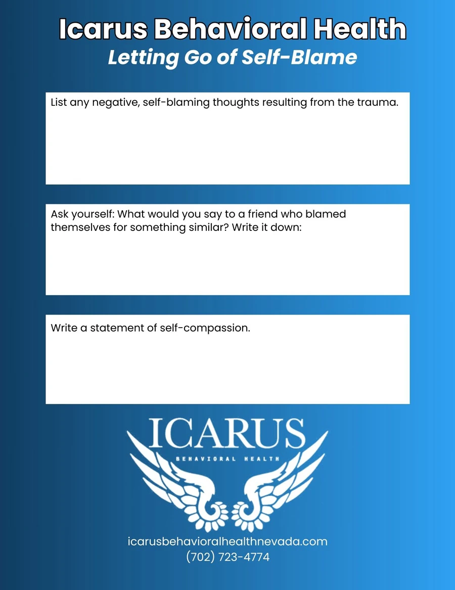Therapy Worksheets for Adults With PTSD - Letting Go of Self-Blame