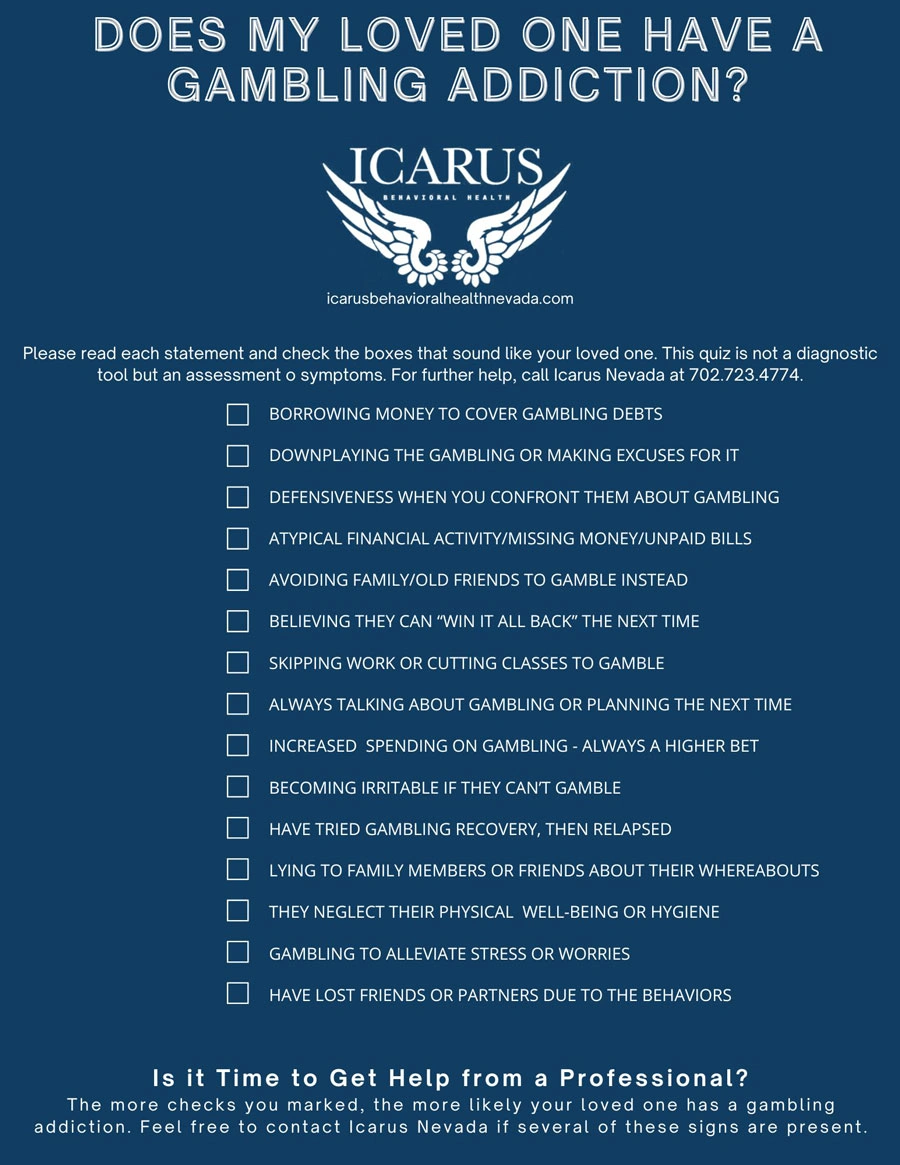 Signs of a Loved One's Gambling Addiction - Icarus Behavioral Health