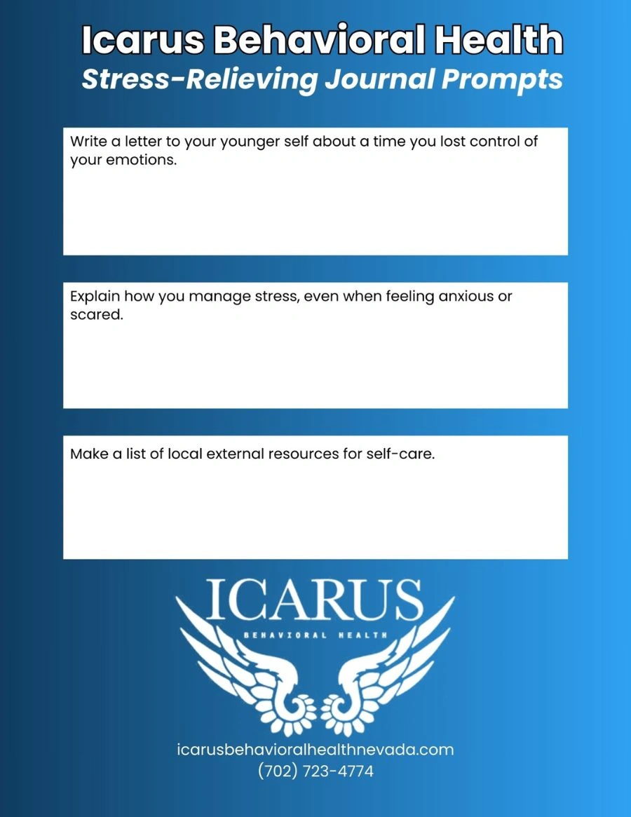 Stress Relief Journal Prompts 1 - Icarus Behavioral Health