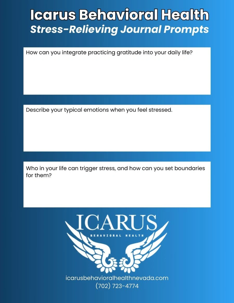 Stress Relief Journal Prompts 3 - Icarus Behavioral Health
