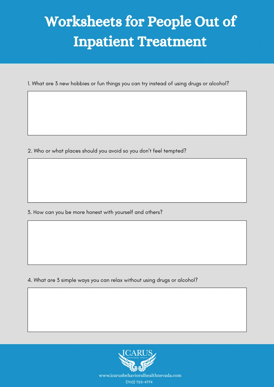 Achieving a New Life - Worksheets for People Out of Inpatient Treatment