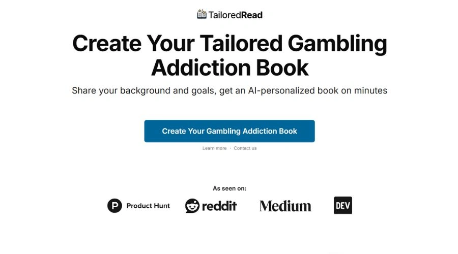 Custom-Tailored Book for Recovering from Gambling Addiction