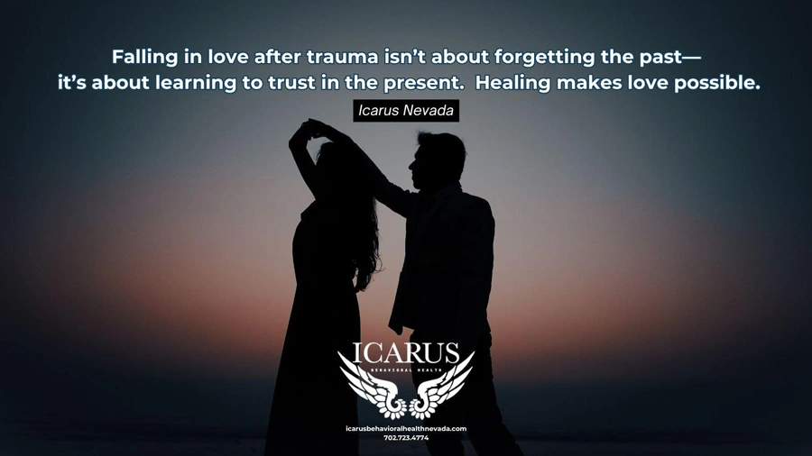 Silhouette image of a man and woman dancing - How to Have A Healthy Relationship After Trauma - Icarus Nevada