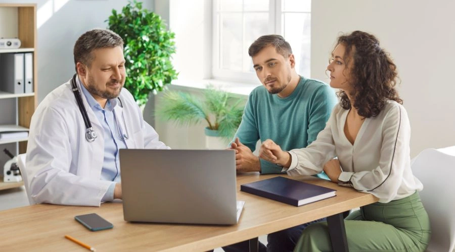 Image of a concerned person supporting a loved one while discussing addiction recovery options, symbolizing early intervention for meth addiction