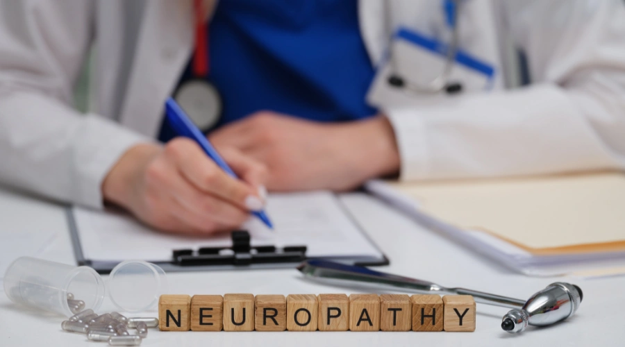 Image of doctor writing a prescription for medication to help treat alcoholic neuropathy