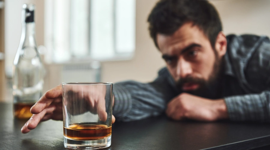 Image of person refusing alcohol to support recovery from alcoholic neuropathy