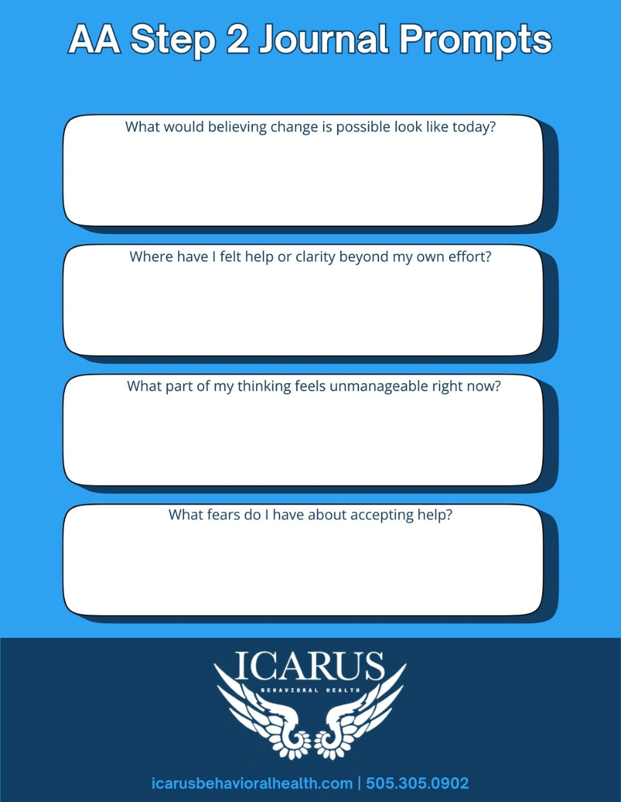 AA step 2 Journal prompts 1 - Icarus Neveda