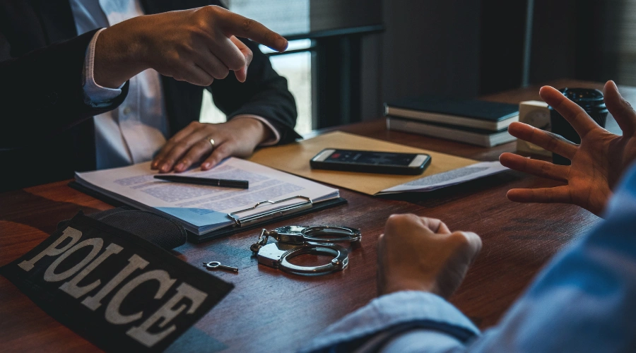 Image of a probation officer reviewing documents with an individual after a first failed drug test in Nevada